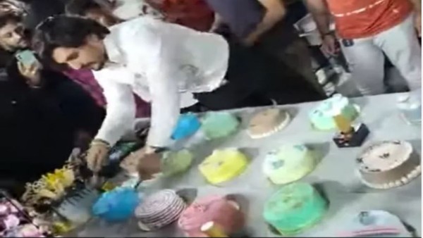 बेकरी की दुकान की तरह लाइन से लगी थीं केक बेकरी की दुकान की तरह लाइन से लगी थीं केक