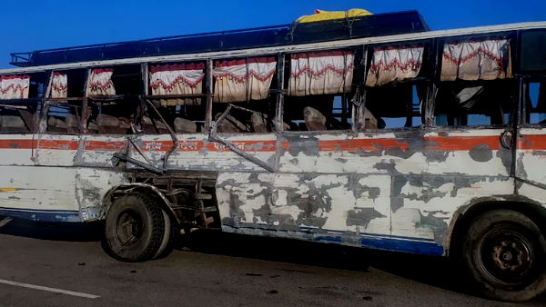 bus-dumper collision in Bhind bus-dumper collision in Bhind