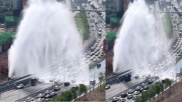 जब बीच सड़क लोगों को मिली फ्री में कार वॉशिंग