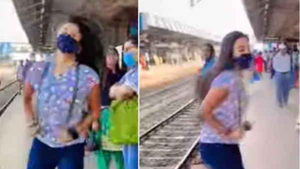  रेलवे प्‍लेटफार्म पर लड़की ने किया सात समंदर पार....गाने पर ऐसा जबरदस्‍त डांस