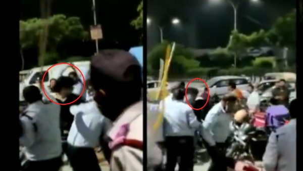 कार पर स्टिकर को लेकर गार्ड्स ने रेजिडेंट को पीटा