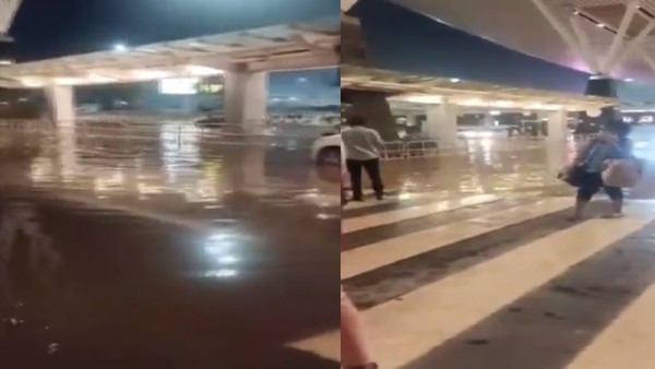 पूरा हवाई अड्डा पानी से लबालब