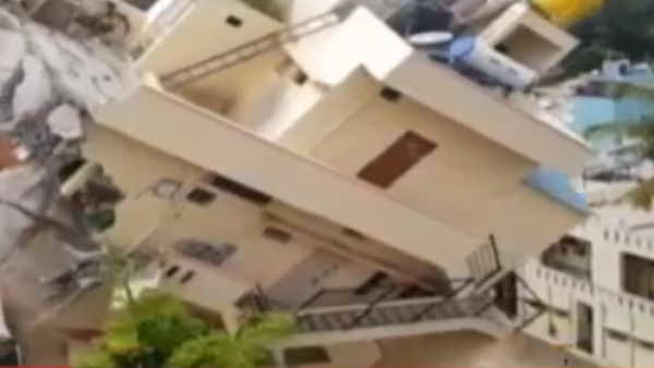 Bengaluru Authorities demolished another building in after a tilt Bengaluru Authorities demolished another building in after a tilt