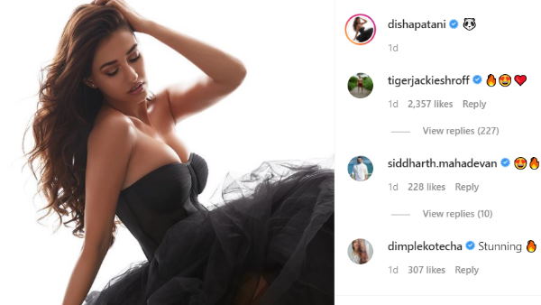 ब्लैक गाउन में शेयर की तस्वीर