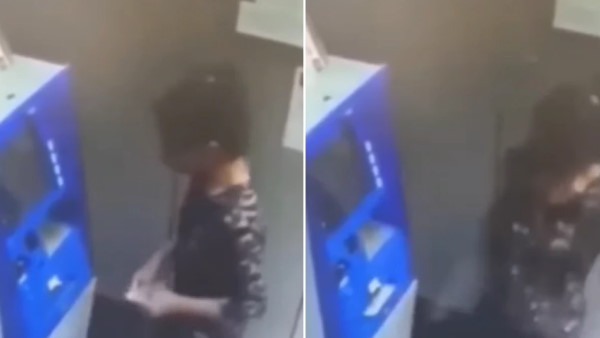 पैसे निकालते हुए ATM के अंदर लड़की का ऐसा धमाल