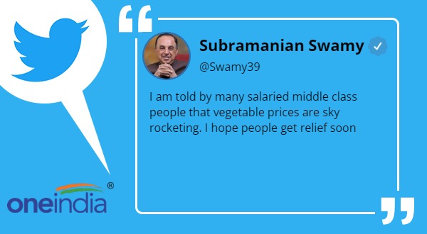 bjp mp subramanian swamy takes jibe at modi government over vegetables inflation