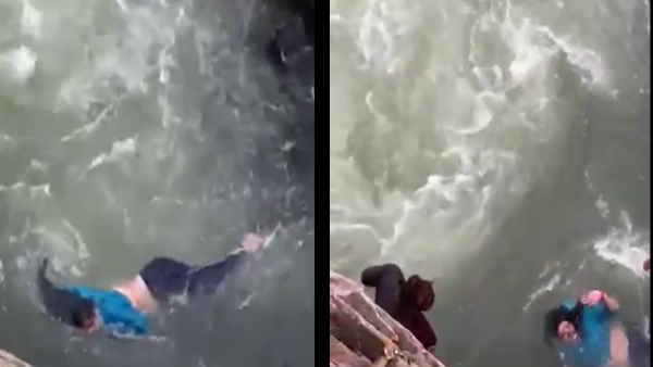 पानी के तेज बहाव में डूब रही थी महिला