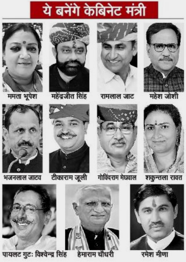  राजस्थान के नए कैबिनेट मंत्री