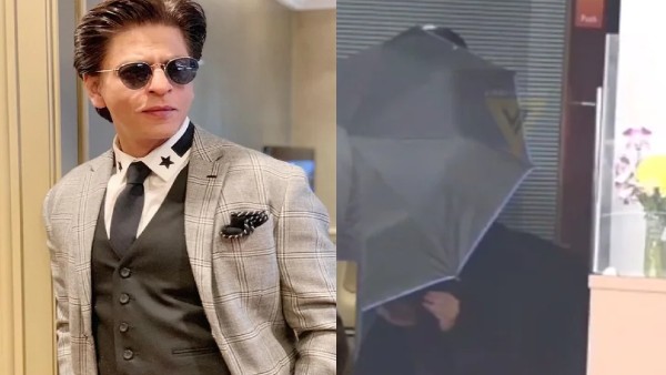 छतरी के पीछे छिपते दिखे