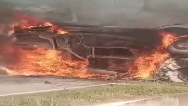 Six people killed in road mishap in Andhras Chittoor, car catches fire due to oil leak Six people killed in road mishap in Andhras Chittoor, car catches fire due to oil leak