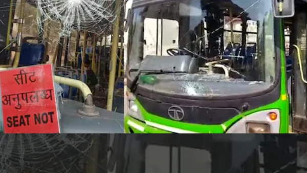 people blocked road and vandalised dtc bus for 50 percent occupancy people blocked road and vandalised dtc bus for 50 percent occupancy