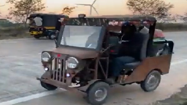 कबाड़ की चीजों से तैयार हुई अनोखी जीप