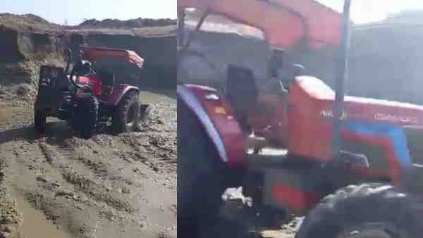 खनन क्षेत्र में चक्कर लगाता रहा चालक रहित ट्रैक्टर
