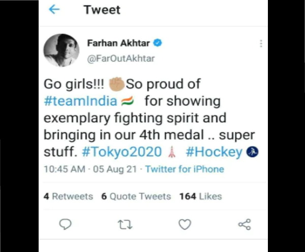 जब फरहान ने ओलिंपिक जीत के लिए पुरुषों की जगह महिला हॉकी टीम को दी बधाई