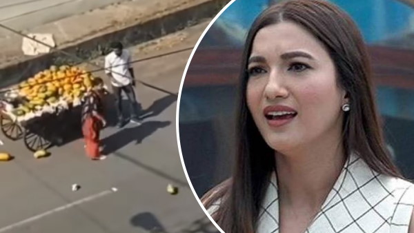 महिला ने फेंके फल तो भड़कीं गौहर खान