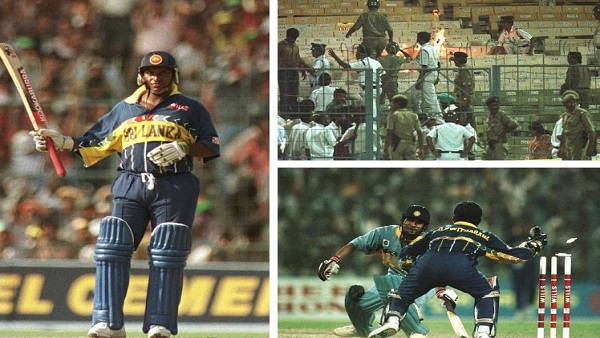 दर्शकों ने स्टेडियम में लगा दी आग