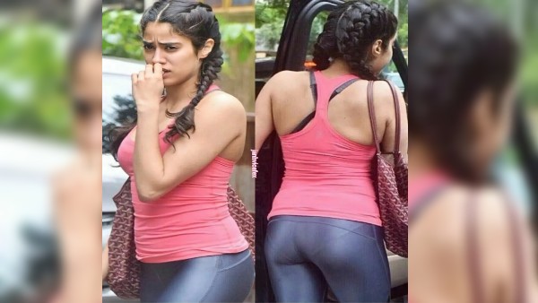 बॉडी फिटेड जिम आउटफिट में जान्हवी बॉडी फिटेड जिम आउटफिट में जान्हवी