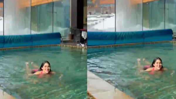 सारा अली खान ने शून्य से कम तापमान में की स्‍वीमिंग 