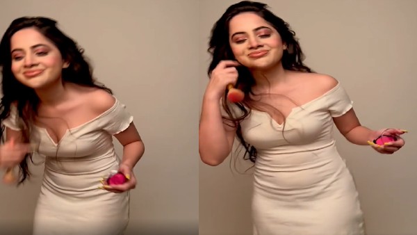 फोटोशूट के दौरान लड़खड़ाई उर्फी 