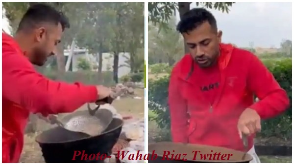  सड़क पर चना बेचते हुए नजर आए वहाब रियाज-