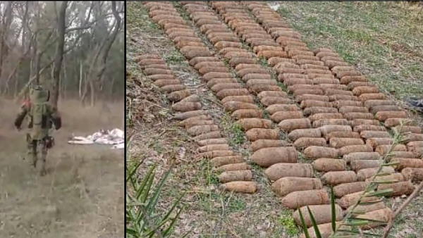 जंगल में कट्टों में मिले बम