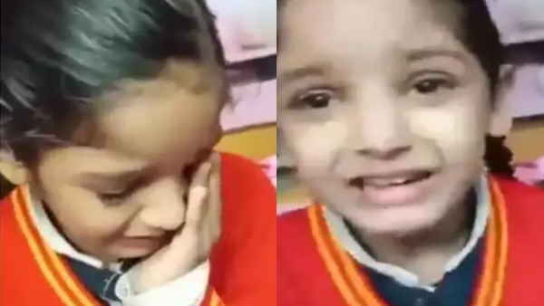 पापा की चिंता करते हुए रो रही थी बच्‍ची 