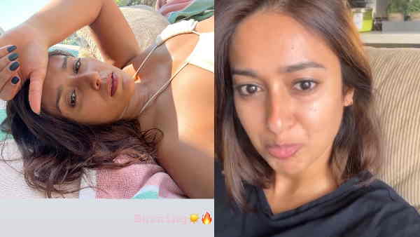 ब्लैक टी-शर्ट में शेयर की सेल्फी