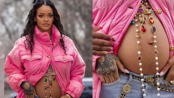 पिंक जैकेट में फ्लॉन्ट किया बेबी बंप पिंक जैकेट में फ्लॉन्ट किया बेबी बंप