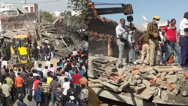 14-15 मजदूर निर्माण कार्य में जुटे हुए थे
