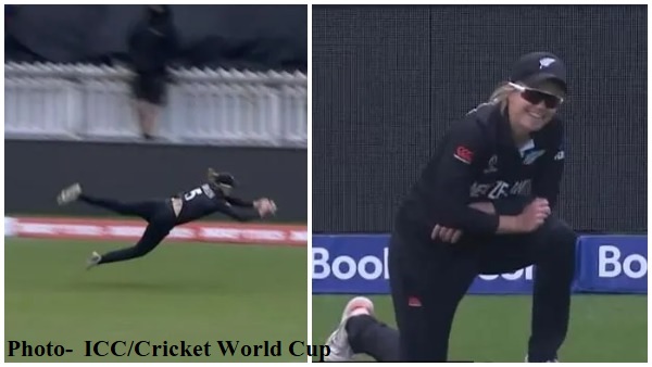 न्यूजीलैंड की खिलाड़ी का जबरदस्त कैच-