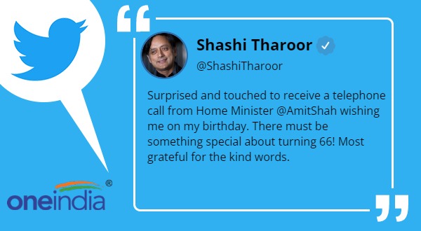 congress leader Shashi Tharoor gets birthday wish from Amit Shah