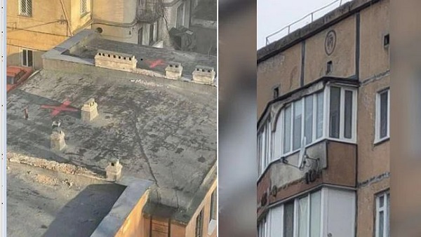 यूक्रेन की इमारतों पर रहस्यमयी निशान यूक्रेन की इमारतों पर रहस्यमयी निशान