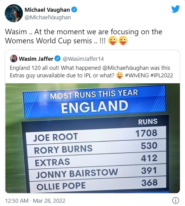 माइकल वॉन ने उसी अंदाज में लिया बदला- माइकल वॉन ने उसी अंदाज में लिया बदला-