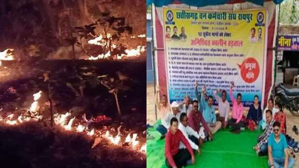 हड़ताल पर हैं वनकर्मी, आग बुझाना हुआ मुश्किल 