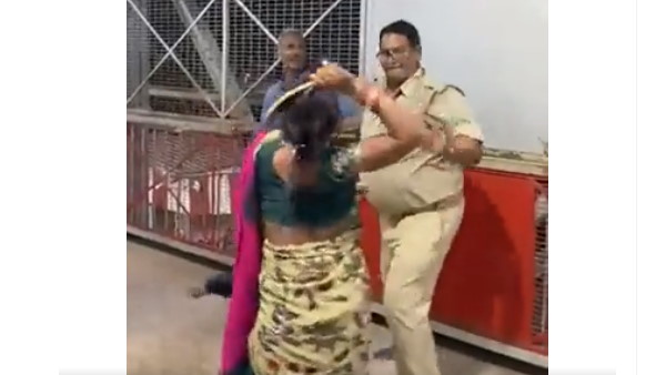 महिला सिपाही ने पुलिसकर्मी को हड़काया, बोली- हाथ मत लगाना