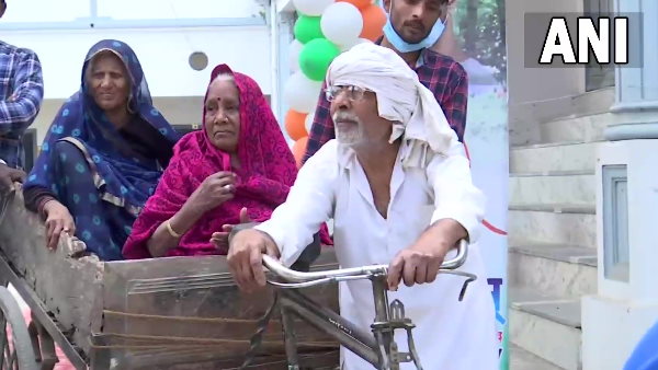 पीठ में समस्या, पत्नी की भी तबीयत ठीक नहीं, फिर भी पहुंचे मतदान करने