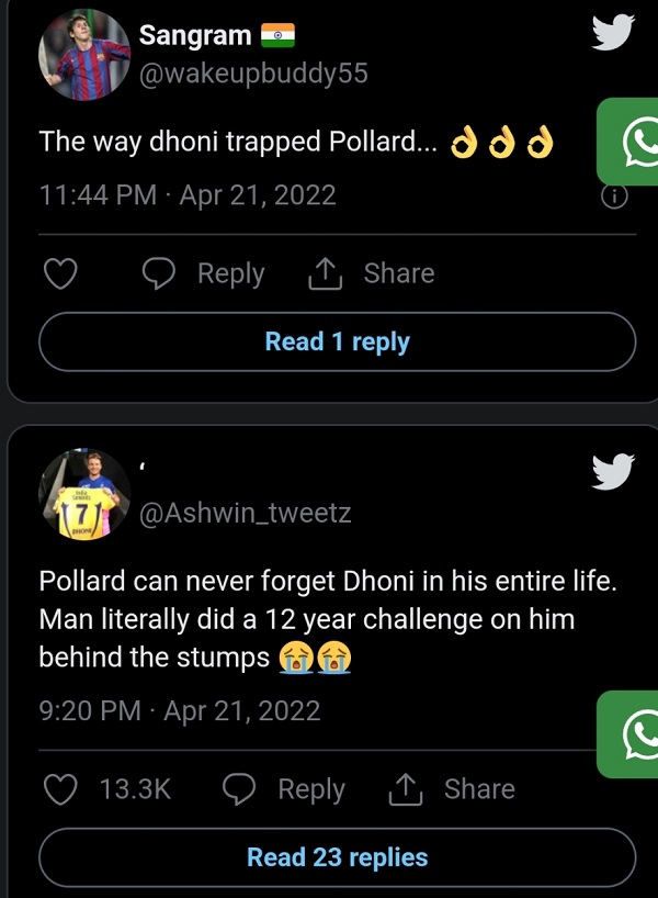 Dhoni and pollard