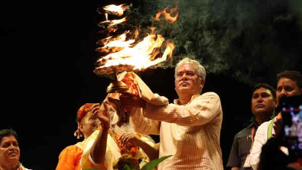bhupesh baghel did bhumipujan in shivrinarayan of development