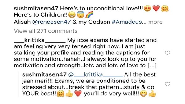  सुष्मिता ने किया रिप्लाई