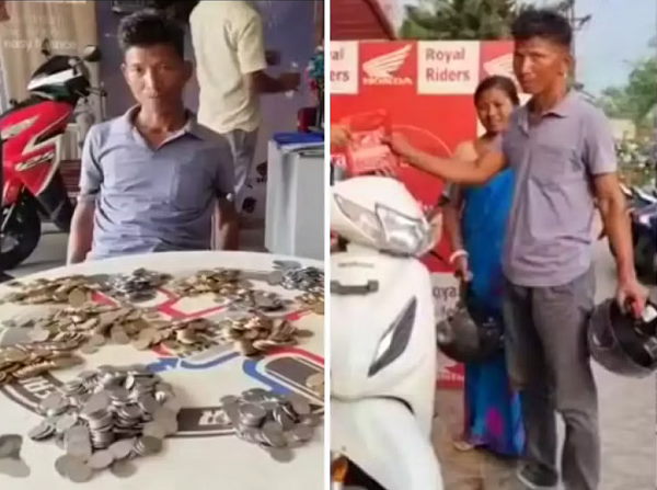 पत्नी के साथ आया था शोरूम