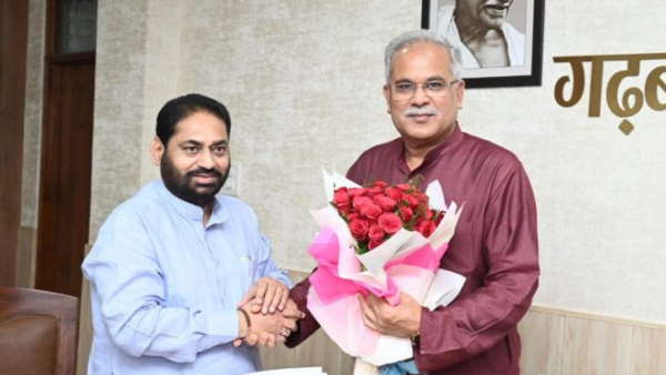 नितिन राउत ने की सीएम भूपेश से मुलाकात 