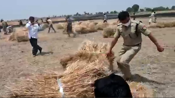 चार गांवों में 150 बीघा गेहूं की फसल में लगी आग