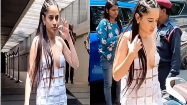 उर्फी ने पहनी पतले से स्‍टैप वाली वनपीस ड्रेस 