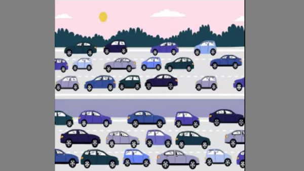 सभी कारें एक ही दिशा में दौड़ रहीं