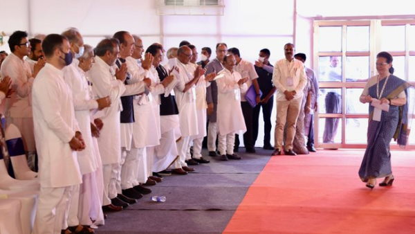 fact check social media claims Congress use colour of Pak flag to decorate tent for ‘Chintan Shivir
