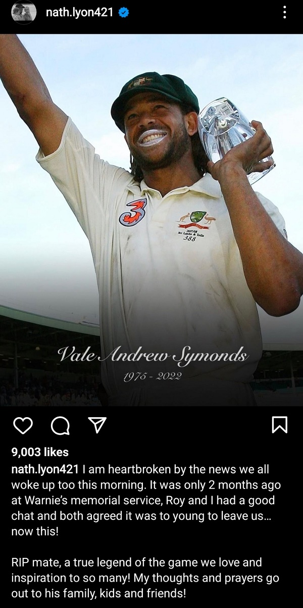 नाथन लियोन ने सायमंड्स को इसी वजह से रॉय कहा 