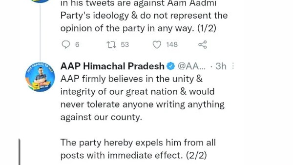 Aap leader expelled from party after tweets in support of Khalistan Aap leader expelled from party after tweets in support of Khalistan