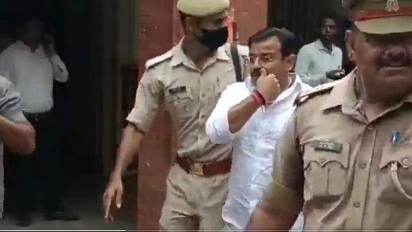 Ashish Mishra twirls his moustache ahead of being produced before Lakhimpur Kheri court Ashish Mishra twirls his moustache ahead of being produced before Lakhimpur Kheri court