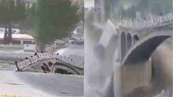 पीओके में चीन का बनाया हुआ पुल बहा