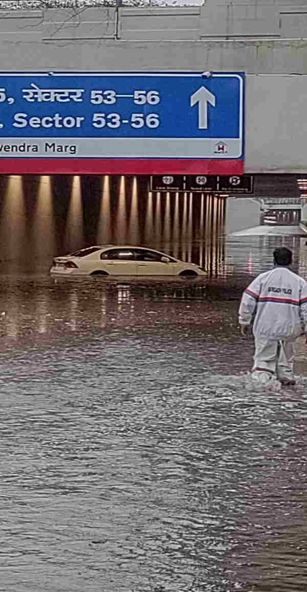 WATCH Video of heavy rains in Haryana, waterlogging in Gurugram colonies and NH-48 